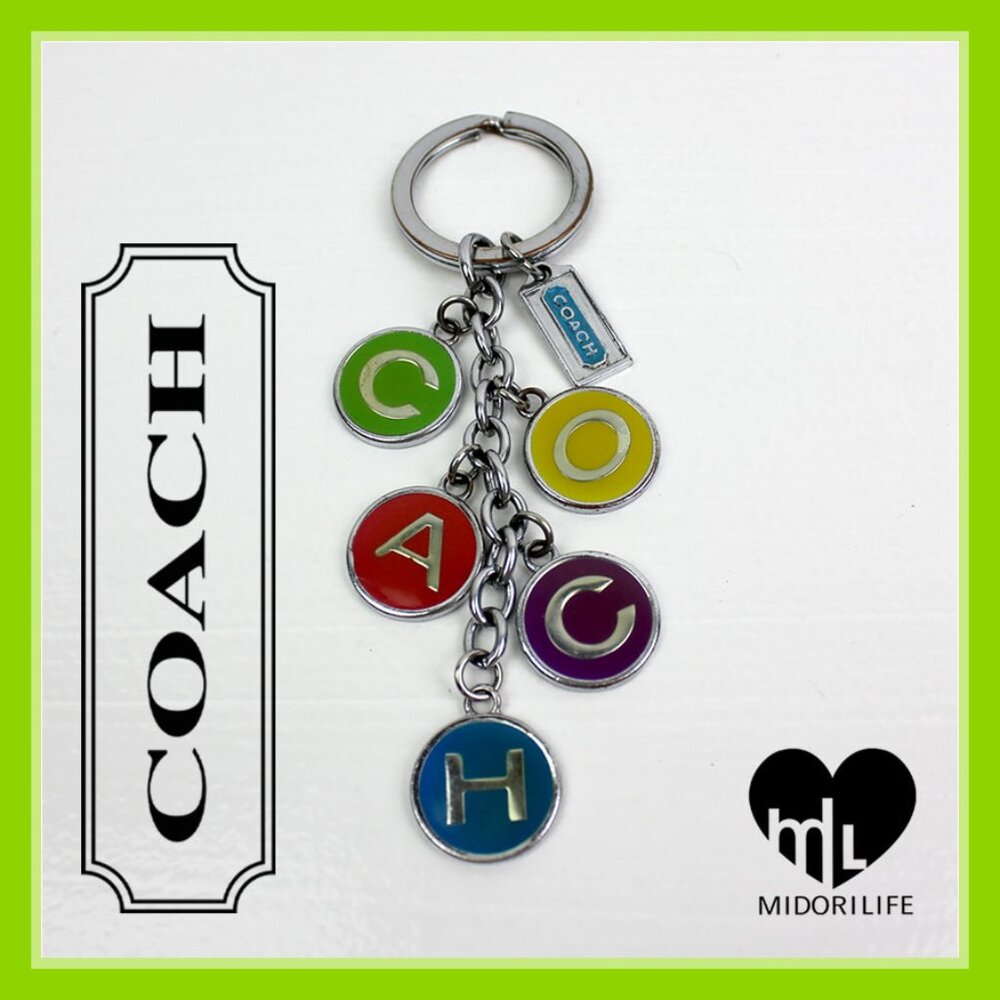 COACH Cascading Rainbow Letters Keychain